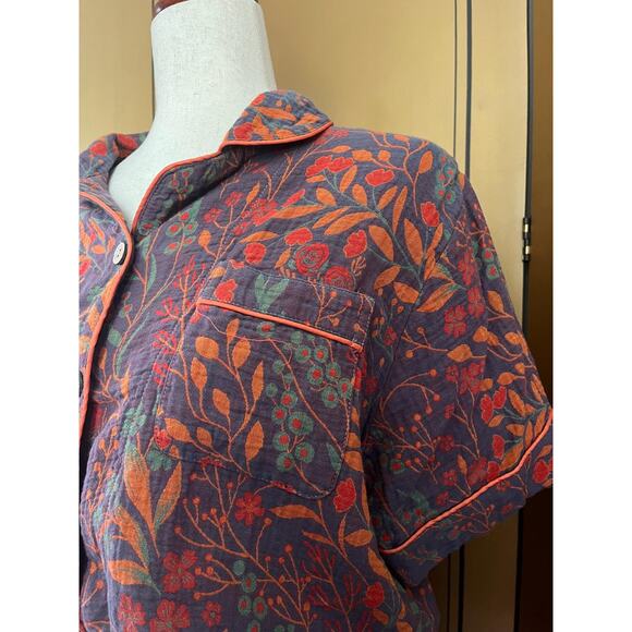 Cotton pajama top with flowers, size L - Picture 5 of 5